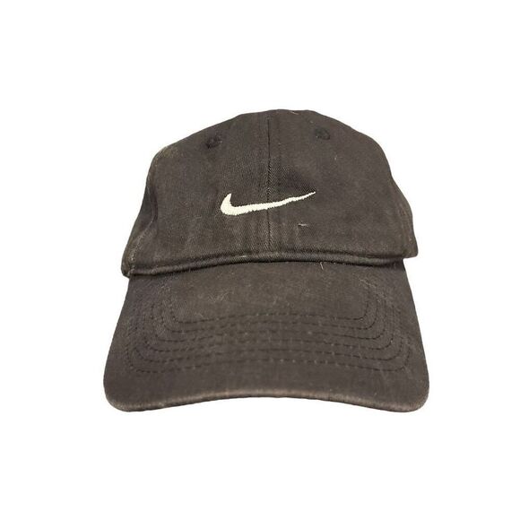 Nike Heritage86 Black Swoosh Cap Unisex Adjustable Strap Back Hat - Picture 1 of 5